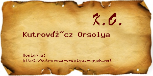 Kutrovácz Orsolya névjegykártya